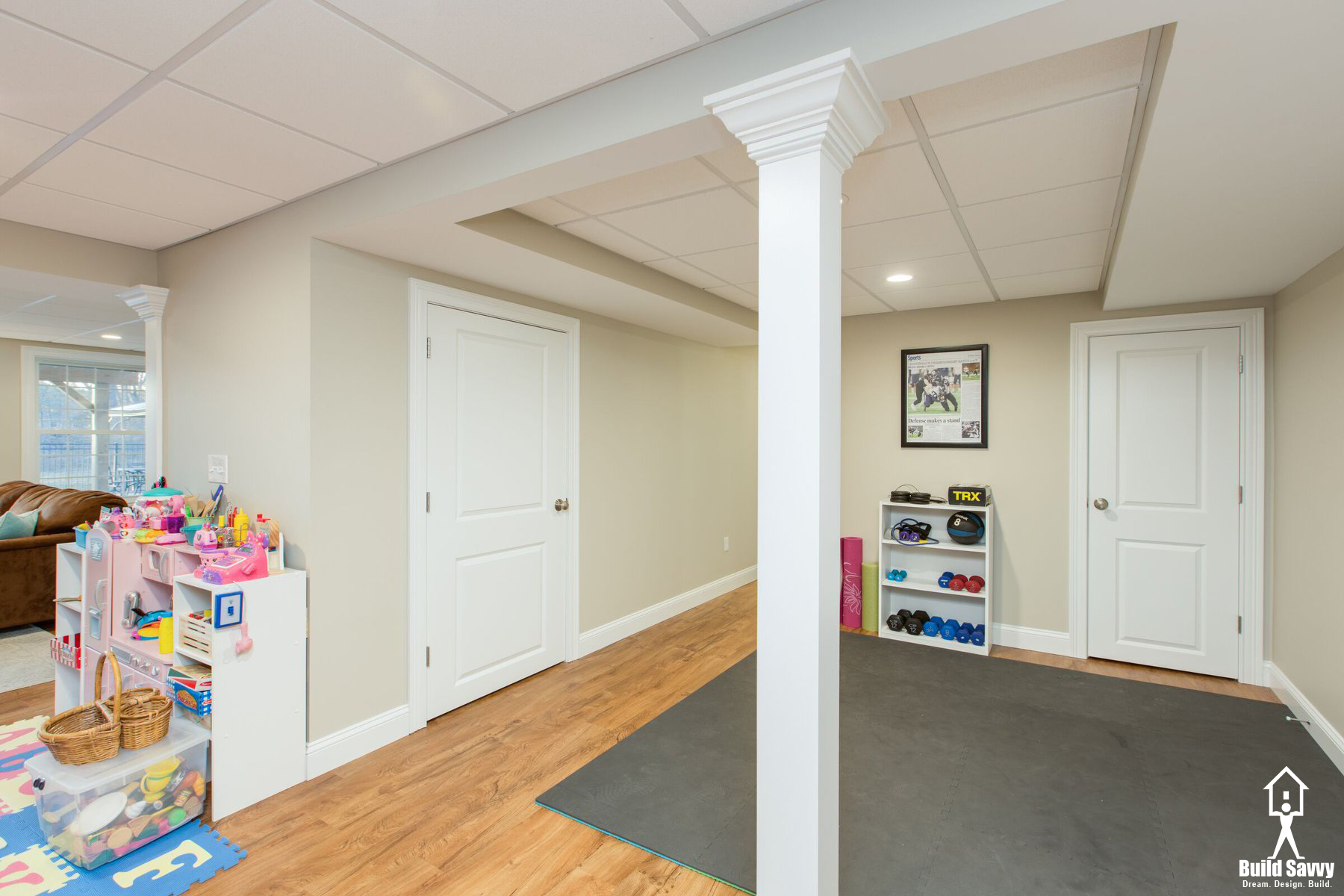 Beautiful Basement Remodel with children's area