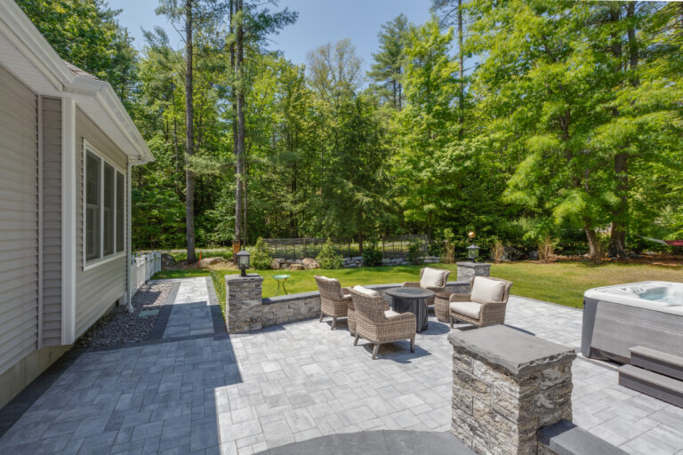 view of outdoor patio in Bow NH project