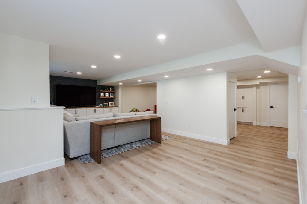 Custom finished basement Bedford NH