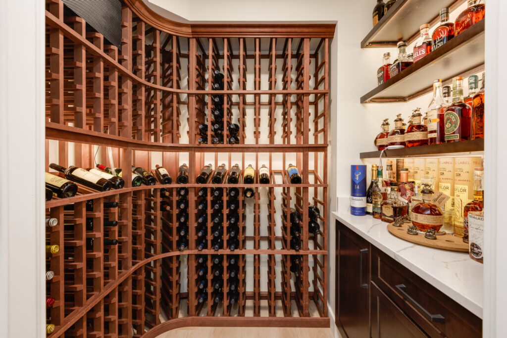 Finished basement in Bedford NH with beverage storage